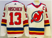 Wholesale Cheap Men's New Jersey Devils #13 Nico Hischier White 2022 Reverse Retro Authentic Jersey