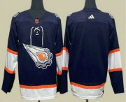 Wholesale Cheap Men's Edmonton Oilers Blank Navy 2022 Reverse Retro Stitched Jersey