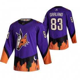 Wholesale Cheap Arizona Coyotes #83 Conor Garland Purple Men\'s Adidas 2020-21 Reverse Retro Alternate NHL Jersey