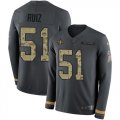Wholesale Cheap Nike Saints #51 Cesar Ruiz Anthracite Salute to Service Youth Stitched NFL Limited Therma Long Sleeve Jersey