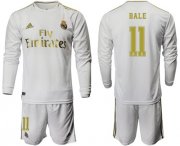 Wholesale Cheap Real Madrid #11 Bale White Home Long Sleeves Soccer Club Jersey