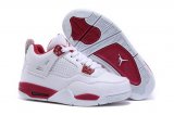 Wholesale Cheap Kid's Air Jordan 4 Shoes White/red