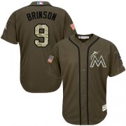 Wholesale Cheap Marlins #9 Lewis Brinson Green Salute to Service Stitched Youth MLB Jersey