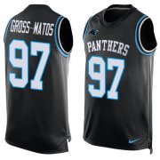 Wholesale Cheap Nike Panthers #97 Yetur Gross-Matos Black Team Color Men's Stitched NFL Limited Tank Top Jersey