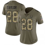 Wholesale Cheap Nike Colts #28 Jonathan Taylor Olive/Camo Women's Stitched NFL Limited 2017 Salute To Service Jersey
