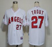 Wholesale Cheap Angels of Anaheim #27 Mike Trout White Cool Base Stitched MLB Jersey