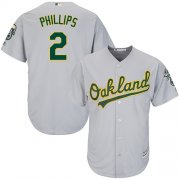 Wholesale Cheap Athletics #2 Tony Phillips Grey Cool Base Stitched Youth MLB Jersey