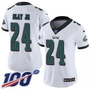 Wholesale Cheap Nike Eagles #24 Darius Slay Jr White Women's Stitched NFL 100th Season Vapor Untouchable Limited Jersey