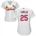 Wholesale Cheap Cardinals #25 Dexter Fowler White Home Women's Stitched MLB Jersey