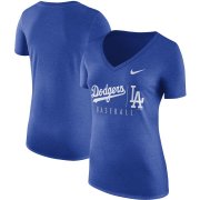 Wholesale Cheap Los Angeles Dodgers Nike Women's Tri-Blend Practice T-Shirt Royal