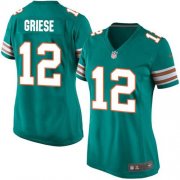 Wholesale Cheap Nike Dolphins #12 Bob Griese Aqua Green Alternate Women's Stitched NFL Elite Jersey