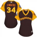 Wholesale Cheap Padres #34 Rollie Fingers Brown 2016 All-Star National League Women's Stitched MLB Jersey