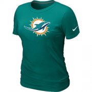 Wholesale Cheap Women's Nike Miami Dolphins Logo NFL T-Shirt Light Green