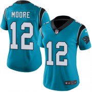 Wholesale Cheap Nike Panthers #12 DJ Moore Blue Women's Stitched NFL Limited Rush Jersey
