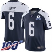 Wholesale Cheap Nike Cowboys #6 Chris Jones Navy Blue Thanksgiving Men's Stitched With Established In 1960 Patch NFL 100th Season Vapor Untouchable Limited Throwback Jersey