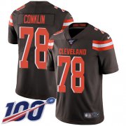 Wholesale Cheap Nike Browns #78 Jack Conklin Brown Team Color Youth Stitched NFL 100th Season Vapor Untouchable Limited Jersey