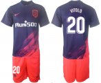 Wholesale Cheap Men 2021-2022 Club Atletico Madrid away purple 20 Soccer Jersey