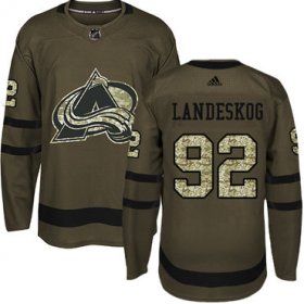 Wholesale Men\'s Colorado Avalanche #92 Gabriel Landeskog Green Salute to Service Stitched NHL Adidas Jersey
