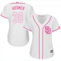 Wholesale Cheap Padres #30 Eric Hosmer White/Pink Fashion Women's Stitched MLB Jersey