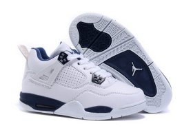 Wholesale Cheap Kid\'s Air Jordan 4 Shoes White/blue