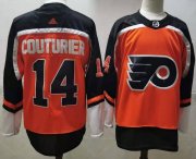 Wholesale Cheap Men's Philadelphia Flyers #14 Sean Couturier Orange Adidas 2020-21 Stitched NHL Jersey