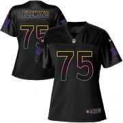 Wholesale Cheap Nike Giants #75 Cameron Fleming Black Women's NFL Fashion Game Jersey