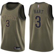 Wholesale Cheap Pelicans #3 Josh Hart Green Basketball Swingman Salute to Service Jersey