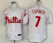 Wholesale Cheap Men's Philadelphia Phillies #7 Trea Turner White Stitched MLB Flex Base Nike Jersey