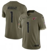 Wholesale Cheap Men's Arizona Cardinals #1 Kyler Murray 2022 Olive Salute To Service Limited Stitched Jersey