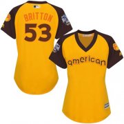 Wholesale Cheap Orioles #53 Zach Britton Gold 2016 All-Star American League Women's Stitched MLB Jersey