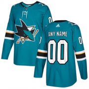 Wholesale Cheap Men's Adidas Sharks Personalized Authentic Teal Green Home NHL Jersey