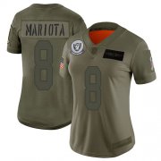 Wholesale Cheap Nike Raiders #8 Marcus Mariota Camo Women's Stitched NFL Limited 2019 Salute To Service Jersey