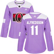 Wholesale Cheap Adidas Senators #11 Daniel Alfredsson Purple Authentic Fights Cancer Women's Stitched NHL Jersey