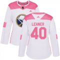Wholesale Cheap Adidas Sabres #40 Robin Lehner White/Pink Authentic Fashion Women's Stitched NHL Jersey
