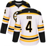 Wholesale Cheap Adidas Bruins #4 Bobby Orr White Road Authentic Women's Stitched NHL Jersey