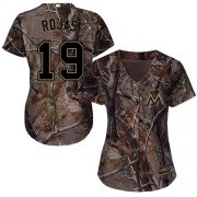 Wholesale Cheap Marlins #19 Miguel Rojas Camo Realtree Collection Cool Base Women's Stitched MLB Jersey