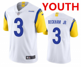 Wholesale Cheap Youth Los Angeles Rams #3 Odell Beckham Jr. Vapor Untouchable Limited Stitched White Jersey