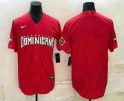 Wholesale Cheap Men's Dominican Republic Baseball Blank 2023 Red World Classic Stitched Jerseys