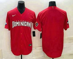 Wholesale Cheap Men\'s Dominican Republic Baseball Blank 2023 Red World Classic Stitched Jerseys
