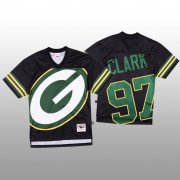 Wholesale Cheap NFL Green Bay Packers #97 Kenny Clark Black Men's Mitchell & Nell Big Face Fashion Limited NFL Jersey