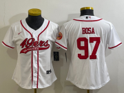 Wholesale Cheap Women's San Francisco 49ers #97 Nick Bosa White With Patch Cool Base Stitched Baseball Jersey