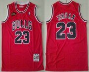 Wholesale Cheap Men's Chicago Bulls #23 Michael Jordan 1997-98 Red Final Patch Hardwood Classics Soul Swingman Throwback Jersey
