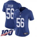 Wholesale Cheap Nike Giants #56 Lawrence Taylor Royal Blue Team Color Women's Stitched NFL 100th Season Vapor Limited Jersey