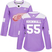 Wholesale Cheap Adidas Red Wings #55 Niklas Kronwall Purple Authentic Fights Cancer Women's Stitched NHL Jersey
