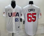Wholesale Cheap Men's USA Baseball #65 Nestor Cortes Number 2023 White World Classic Stitched Jersey