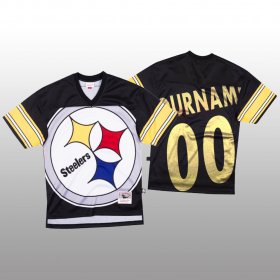 Wholesale Cheap NFL Pittsburgh Steelers Custom Black Men\'s Mitchell & Nell Big Face Fashion Limited NFL Jersey