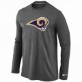 Wholesale Cheap Nike Los Angeles Rams Logo Long Sleeve T-Shirt Dark Grey