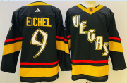 Wholesale Cheap Men's Vegas Golden Knights #9 Jack Eichel Black 2022 Reverse Retro Authentic Jersey