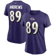 Wholesale Cheap Baltimore Ravens #89 Mark Andrews Nike Women's Team Player Name & Number T-Shirt Purple