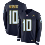 Wholesale Cheap Nike Chargers #10 Justin Herbert Navy Blue Team Color Youth Stitched NFL Limited Therma Long Sleeve Jersey